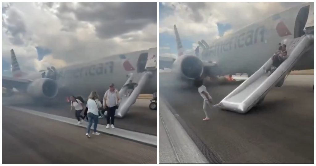 Dramática evacuación de un vuelo de American Airlines por un incendio ...