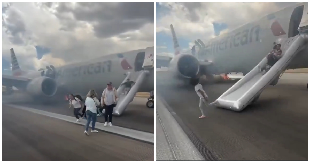 Dramática evacuación de un vuelo de American Airlines por un incendio ...